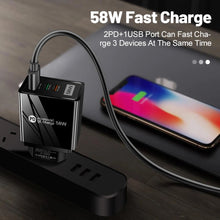 Universal 58W Fast USB Charger & Wall Adapter Type-C PD + Quick Charge