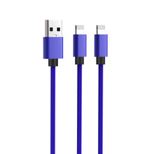 2-IN-1 Nylon Braided 6' Charging Cable - Compatible with iPhone, iPad, iPod