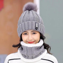 Unisex Men's Women's Winter Beanie Hat and Neck Warmer Warm Knit Hat Set