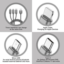 4-in-1 Nylon Braided 4' Charging Cable (Two 8Pin, Type-C, Micro USB)