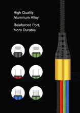 4-in-1 Nylon Braided 4' Charging Cable (Two 8Pin, Type-C, Micro USB)